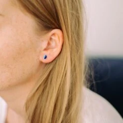 Apple Pip 925 Sterling Silver Stud Earrings | 24ct Gold Plated -Women Clothing Store little by little apple pip stud earrings gold 29221963989105