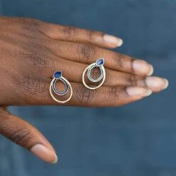 Apple Pip 925 Sterling Silver Stud Earrings | 24ct Gold Plated -Women Clothing Store little by little apple pip stud earrings gold 29222011863153