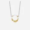 Mustard Mixed Metal Cluster Necklace | Silver & 24ct Gold Plated -Women Clothing Store little by little mustard cluster necklace 29248332922993