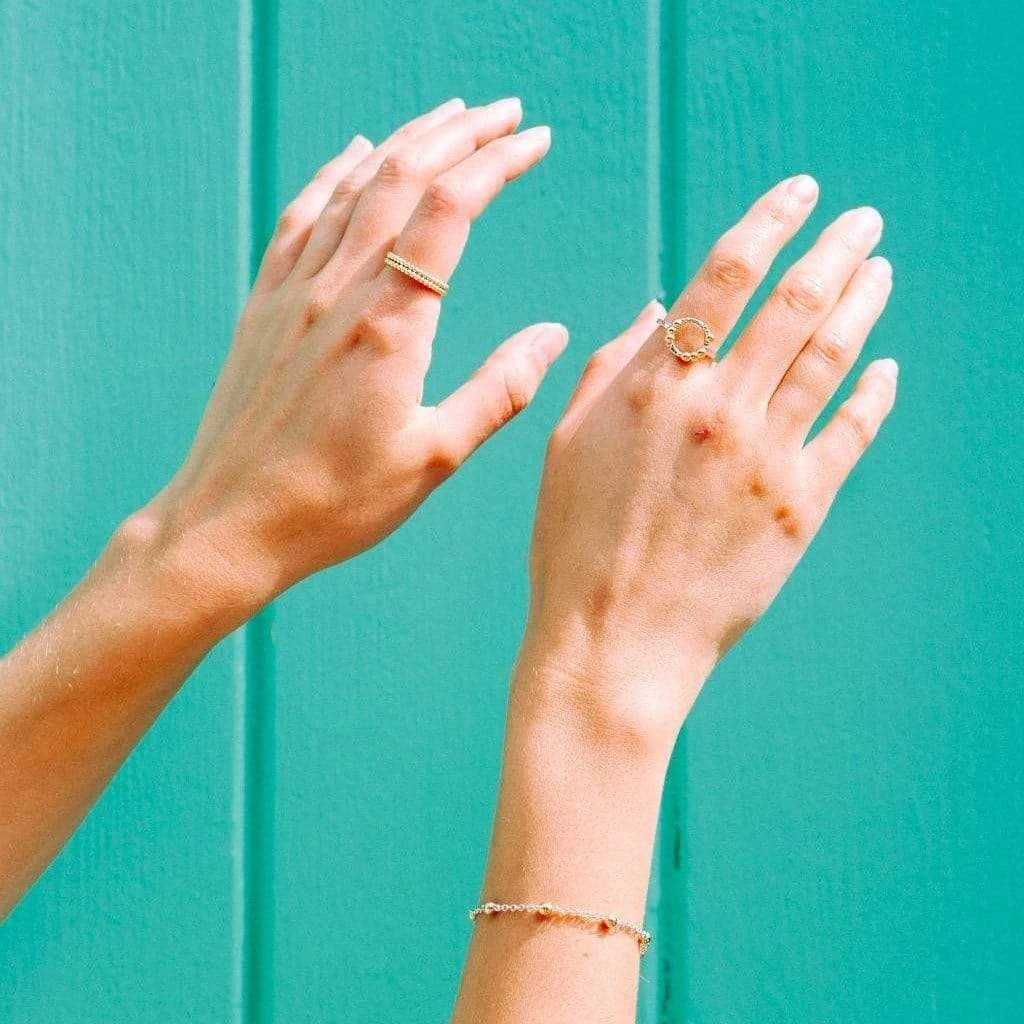 Mustard 925 Sterling Silver Dot Ring | 24ct Gold Plated 4 Mustard 925 Sterling Silver Dot Ring | 24ct Gold Plated - Image 2