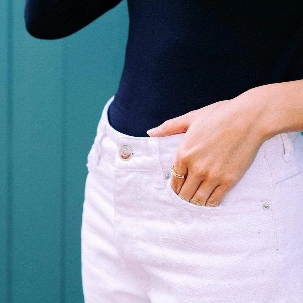 Mustard 925 Sterling Silver Dot Ring | 24ct Gold Plated 7 Mustard 925 Sterling Silver Dot Ring | 24ct Gold Plated - Image 5