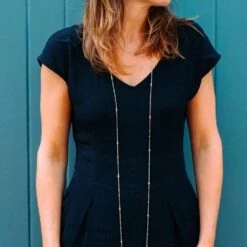 Mustard 925 Sterling Silver Long Chain Necklace | Silver & 24ct Gold Plating -Women Clothing Store little by little mustard long chain necklace 29221887574129