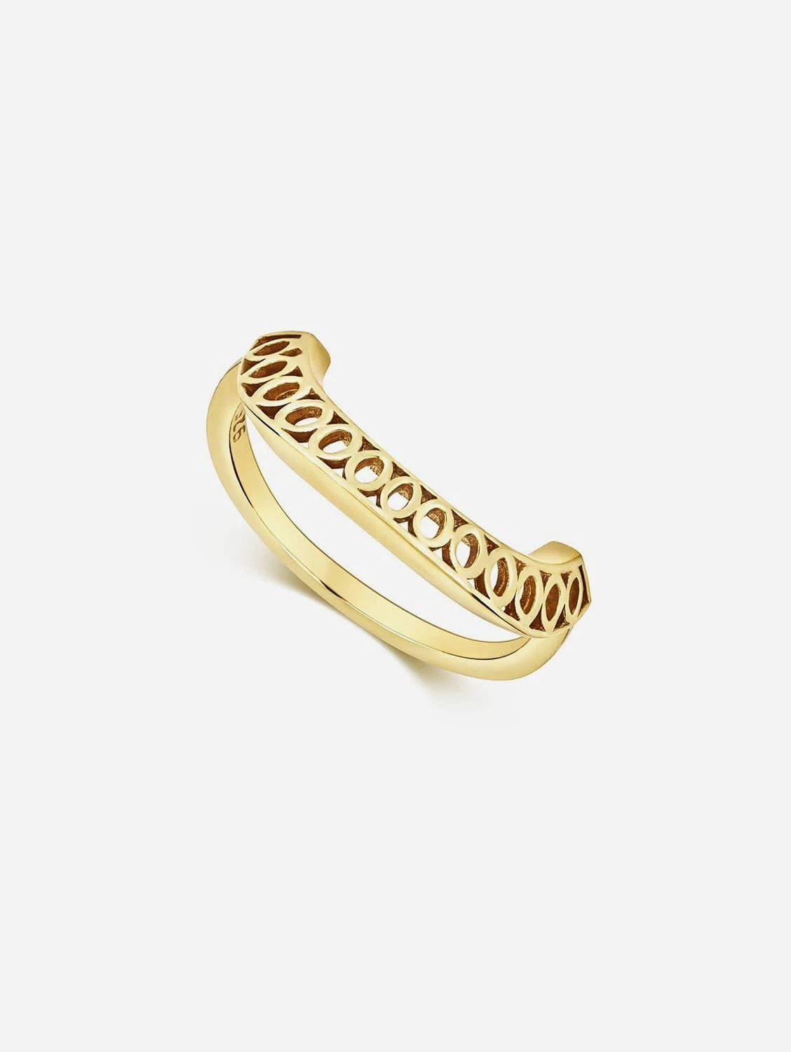 Seville 925 Sterling Silver Crescent Ring | 24ct Gold Plated 3 Seville 925 Sterling Silver Crescent Ring | 24ct Gold Plated