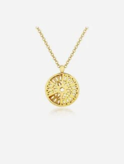 Seville 925 Sterling Silver Dome Pendant | 24ct Gold Plated