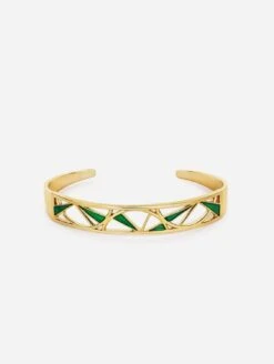 Wedge 925 Sterling Silver Bangle | 24ct Gold Plated