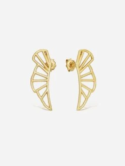 Wedge 925 Sterling Silver Drop Earrings | 24ct Gold Plated