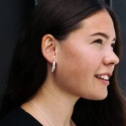 Wedge 925 Sterling Silver Split Enamel Earrings | 24ct Gold Plated -Women Clothing Store little by little wedge split earrings enamel 29221997576305