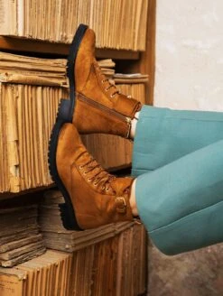 Jupiter Lace-up Vegan Suede Ankle Boots | Hazelnut