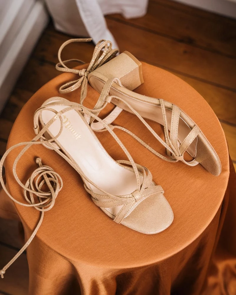 Alissa Vegan Recycled Grain Heeled Sandals | Gold 5 Alissa Vegan Recycled Grain Heeled Sandals | Gold - Image 3