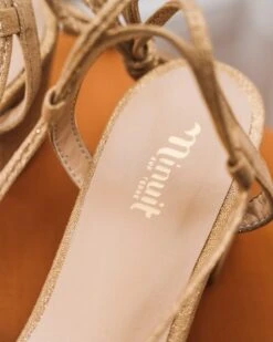 Alissa Vegan Recycled Grain Heeled Sandals | Gold 10 Alissa Vegan Recycled Grain Heeled Sandals | Gold -Women Clothing Store minuit sur terre alissa or 30709059518577