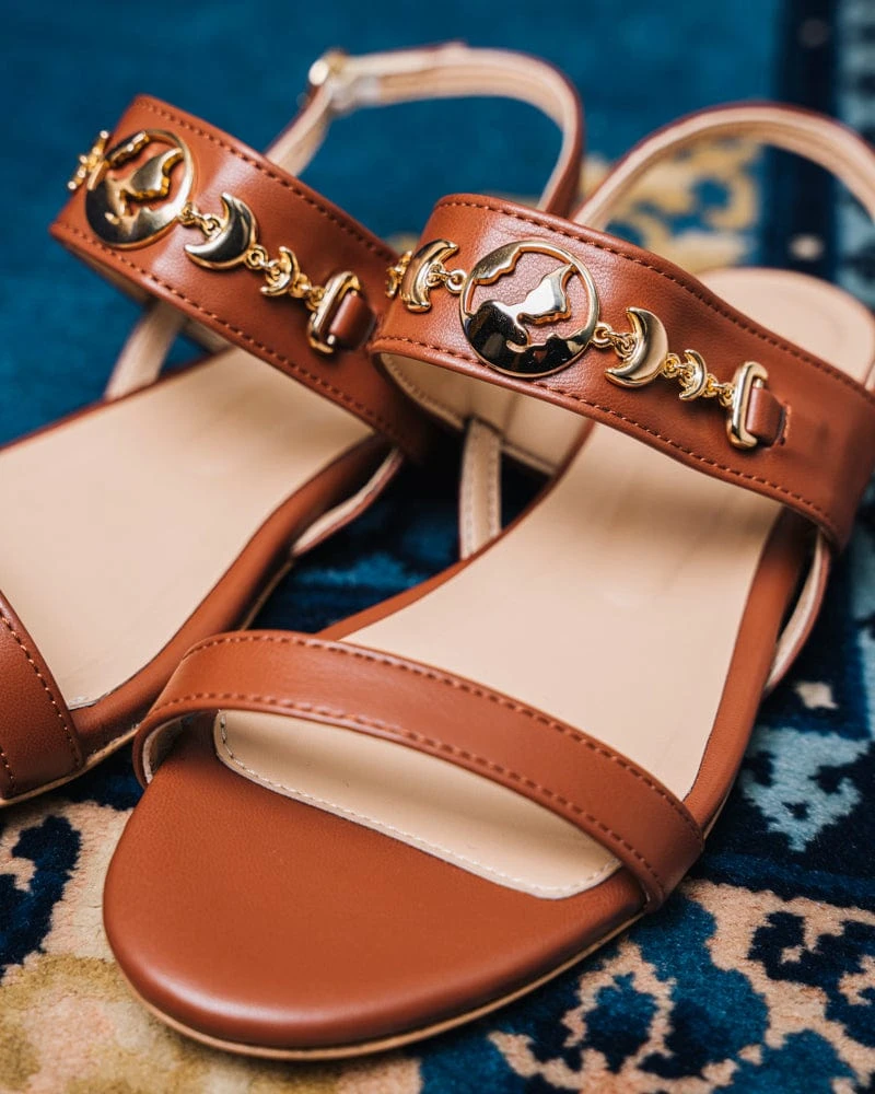 Aude Recycled Vegan Cereal Leather Sandals | Camel 5 Aude Recycled Vegan Cereal Leather Sandals | Camel - Image 3