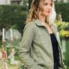 Camille Recycled Vegan Button Up Jacket | Sage -Women Clothing Store minuit sur terre camille reccycled vegan button up jacket sage 30624410992753