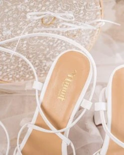 Cupid Vegan Recycled Grain Heeled Sandals | White -Women Clothing Store minuit sur terre cupidon blanc 30574315995249