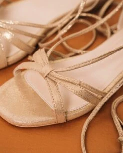 Dora Vegan Recycled Grain Sandals | Gold -Women Clothing Store minuit sur terre dora or 30709067841649