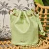 Hera Vegan Leather Bucket Bag | Mint Green -Women Clothing Store minuit sur terre hera croco menthe 29826884993137