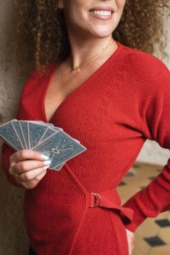 Horizon Recycled Cotton V-Neck Wrap Jumper | Red -Women Clothing Store minuit sur terre horizon rouge 30215123271793