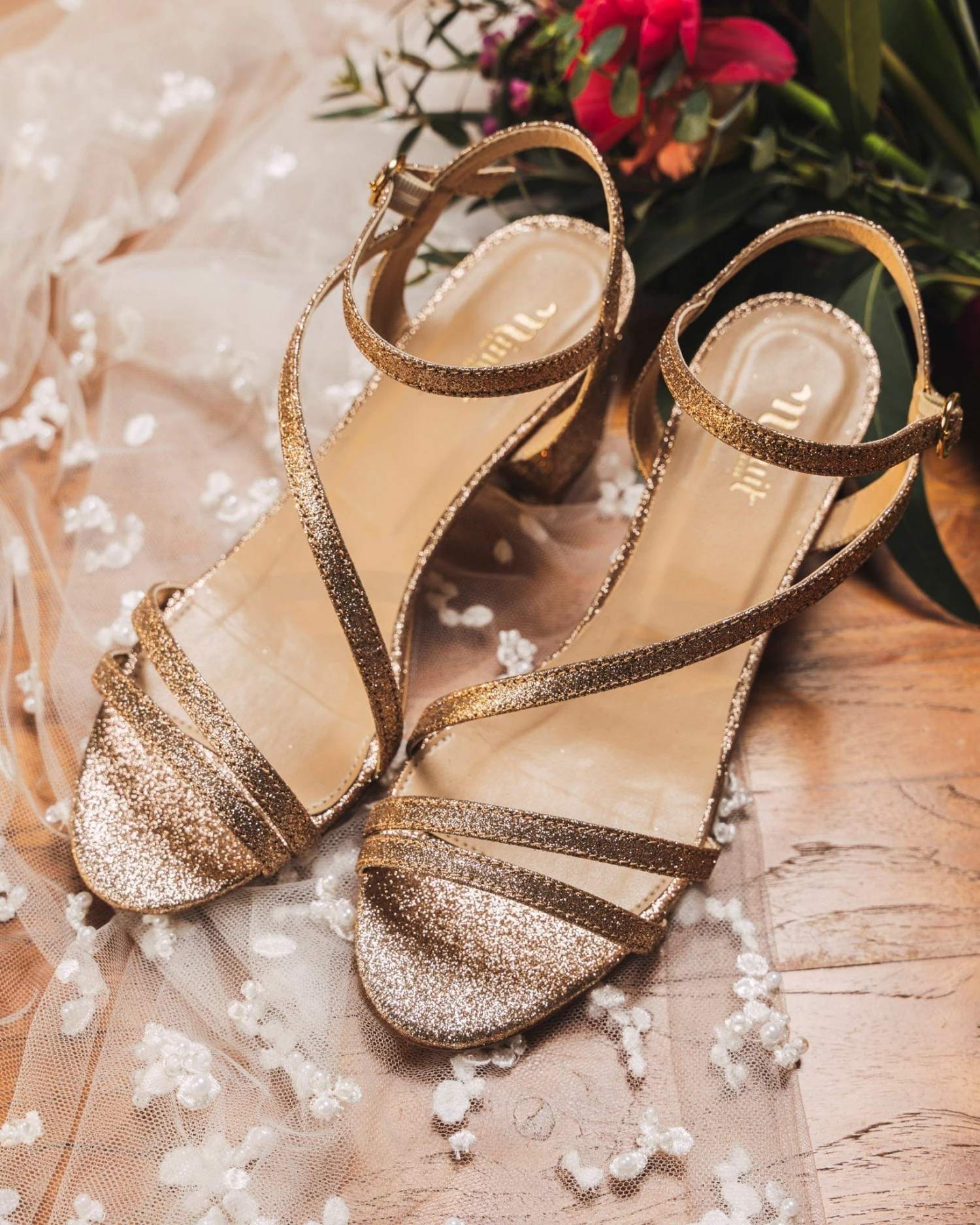 Glitter Jewel Vegan Heeled Sandals | Rose Gold 5 Glitter Jewel Vegan Heeled Sandals | Rose Gold - Image 3