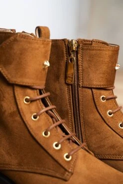 Jupiter Lace-up Vegan Suede Ankle Boots | Hazelnut -Women Clothing Store minuit sur terre jupiter noisette 30160931815537
