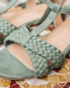 Lou Vegan Recycled Braided Sandals | Sage 7 Lou Vegan Recycled Braided Sandals | Sage -Women Clothing Store minuit sur terre lou sauge 30709054013553