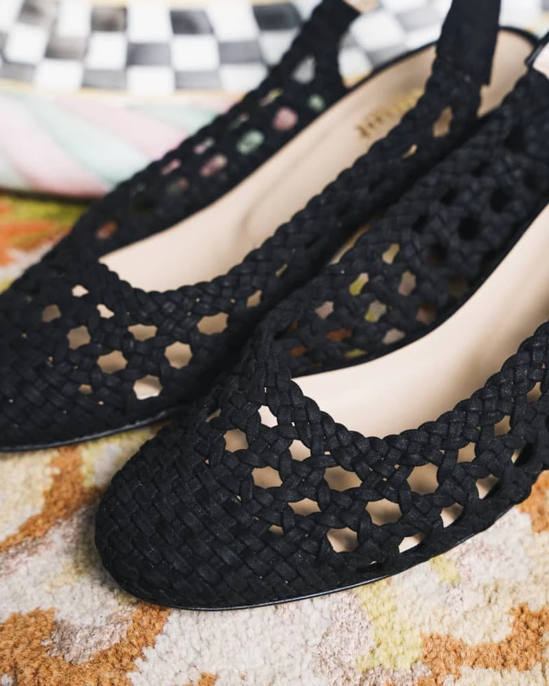 Firefly Recyled Vegan Heeled Pumps | Black 5 Firefly Recyled Vegan Heeled Pumps | Black - Image 3