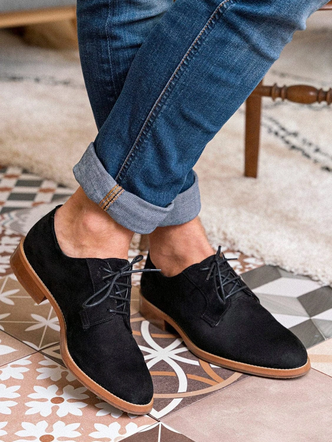 Macadam Vegan Suede Derby Shoes | Black 3 Macadam Vegan Suede Derby Shoes | Black