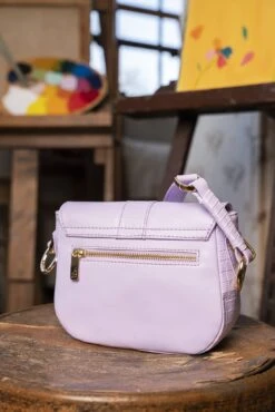 Mira Vegan Leather Crossbody Bag | Lavender Croc -Women Clothing Store minuit sur terre mira croco lavande 29845536211057