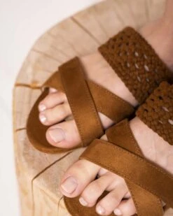 Mistral Recycled Vegan Slide-On Sandals | Hazelnut -Women Clothing Store minuit sur terre mistral recycled vegan slide on sandals hazelnut 30641020403825