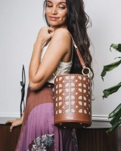 Rhea Recycled Vegan Bucket Bag | Camel -Women Clothing Store minuit sur terre rhea camel 30641027350641