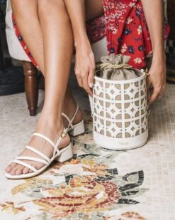 Rhea Recycled Vegan Bucket Bag | Cream -Women Clothing Store minuit sur terre rhea creme 30641026924657