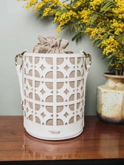 Rhea Recycled Vegan Bucket Bag | Cream