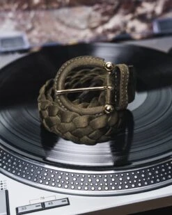 Braided Recycled Vegan Belt | Khaki -Women Clothing Store minuit sur terre tressee kaki 30641020469361