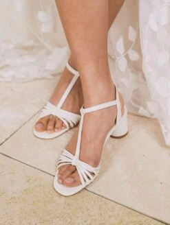 Topaz Vegan Heeled Sandals | Ecru