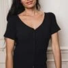 Glow Organic Cotton Vegan Knitted Top | Black 1 Glow Organic Cotton Vegan Knitted Top | Black -Women Clothing Store minuit sur terre xl eclat noir 30648303190129