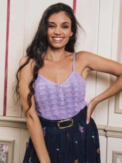Flora Organic Cotton Vegan Knitted Tank | Lavender