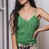 Flora Organic Cotton Vegan Knitted Tank | Green -Women Clothing Store minuit sur terre xl flore vert 30648316887153