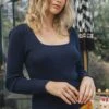 Ode Organic Cotton Square Neck Top | Blue 2 Ode Organic Cotton Square Neck Top | Blue -Women Clothing Store minuit sur terre xl ode bleu minuit 30642622759025