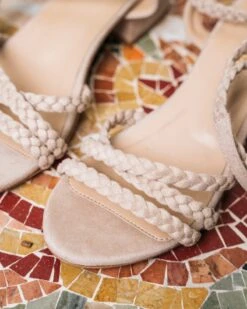 Yselis Vegan Recycled Heeled Sandals | Almond -Women Clothing Store minuit sur terre yselis amande 30709060337777