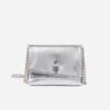Angelica Vegan Leather Crossbody Clutch | Silver -Women Clothing Store mio mojo angelica 30298125566065