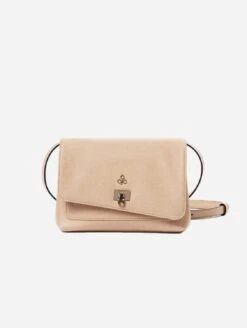 Angelica Vegan Leather Crossbody Clutch | Almond