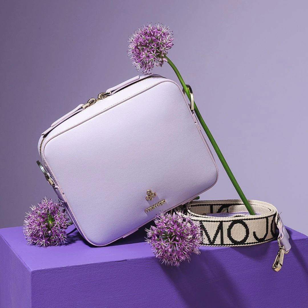 Dalila Apple Leather Vegan Crossbody Bag | Lavender 4 Dalila Apple Leather Vegan Crossbody Bag | Lavender - Image 2