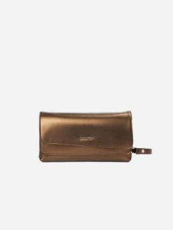 Gemma Vegan Corn Leather Crossbody Clutch | Bronze