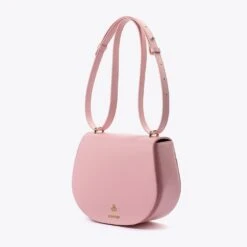 Iris M Apple Leather Vegan Saddle Bag | Confetti Pink -Women Clothing Store mio mojo iris m 30621928292465