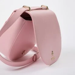 Iris M Apple Leather Vegan Saddle Bag | Confetti Pink -Women Clothing Store mio mojo iris m 30621928456305