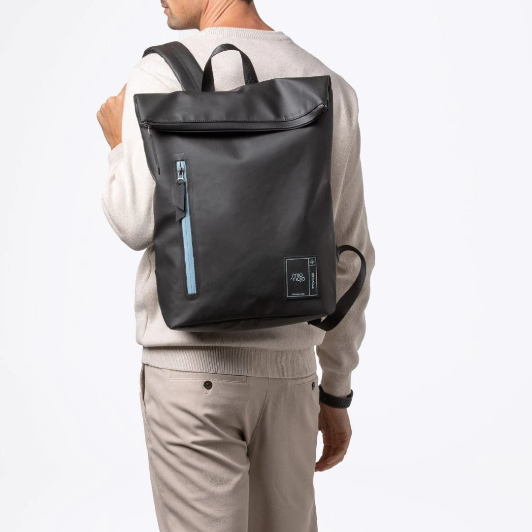 Leonardo Recycled PET Waterproof Vegan Backpack | Black 4 Leonardo Recycled PET Waterproof Vegan Backpack | Black - Image 2