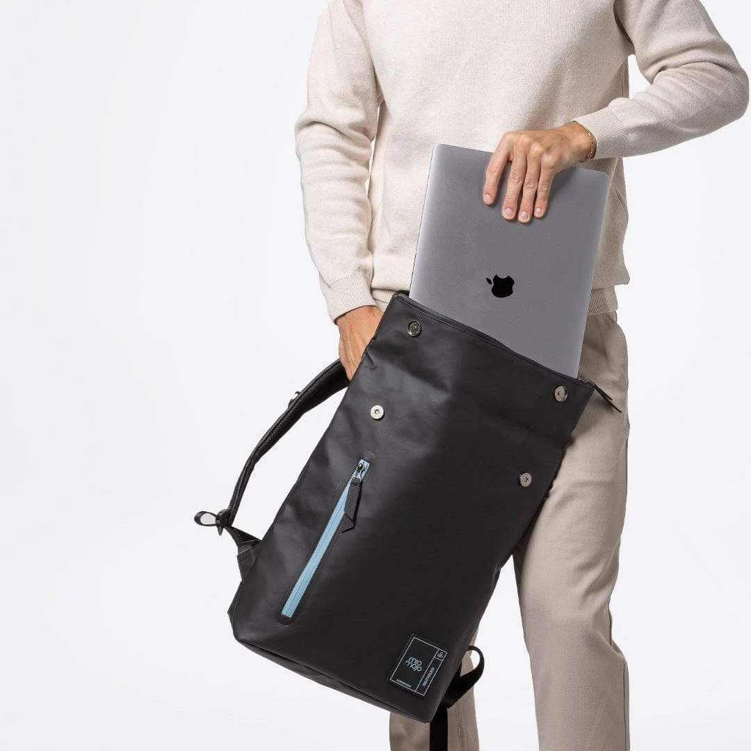 Leonardo Recycled PET Waterproof Vegan Backpack | Black 7 Leonardo Recycled PET Waterproof Vegan Backpack | Black - Image 5