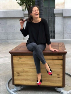 Kiss My Feet Vegan Embroidered Eco Suede Ballerinas | Black -Women Clothing Store momoc kiss my feet vegan 30090427433073