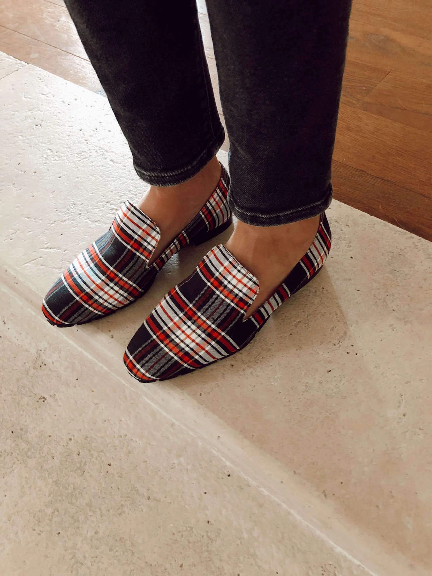 Mantelata Vegan Recycled Check Loafers | Black 4 Mantelata Vegan Recycled Check Loafers | Black - Image 2