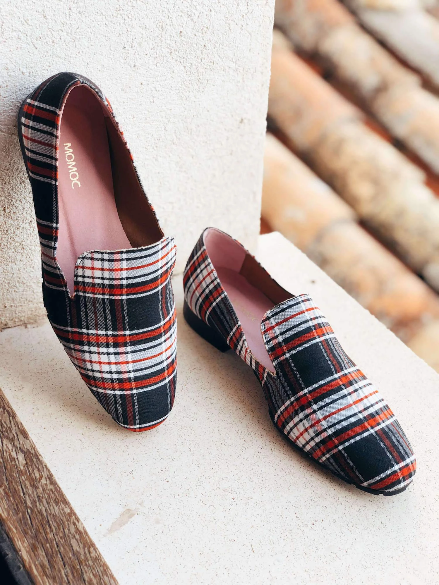 Mantelata Vegan Recycled Check Loafers | Black 6 Mantelata Vegan Recycled Check Loafers | Black - Image 4