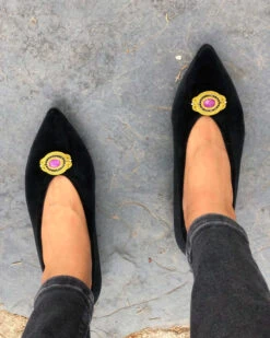 Bijou Rose Vegan Eco Suede Ballerinas | Black -Women Clothing Store momoc pre order bijou rose 28990166564977