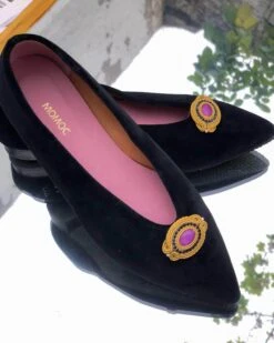 Bijou Rose Vegan Eco Suede Ballerinas | Black -Women Clothing Store momoc pre order bijou rose 28990166761585